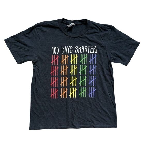 Youth Unisex 100 Days Of School Celebraton Graphic Tee Shirt - Sz M - Picture 1 of 1